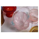 Collection of Colorful Vintage Glass Bowls and Cups