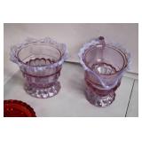 Collection of Colorful Vintage Glass Bowls and Cups