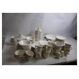 White Porcelain Dinnerware Set - 72 Pieces Including Cups, Saucers, and Serving Pieces