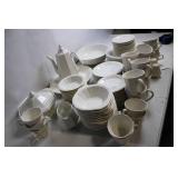 White Porcelain Dinnerware Set - 72 Pieces Including Cups, Saucers, and Serving Pieces