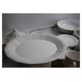 White Porcelain Dinnerware Set - 72 Pieces Including Cups, Saucers, and Serving Pieces