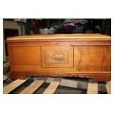 Vintage Cedar Hope Chest with Cushioned Top and Maritime Detailing