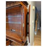 Stunning Oyster Veneer Two Piece Bar Cabinet