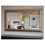 Beveled French Regency Mirror with Brush finish Silver and Gold Frame