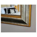 Beveled French Regency Mirror with Brush finish Silver and Gold Frame
