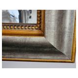 Beveled French Regency Mirror with Brush finish Silver and Gold Frame