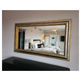 Beveled French Regency Mirror with Brush finish Silver and Gold Frame