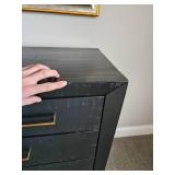 West Elm Alexa Burnished 7-Drawer Dresser Features Black Stain finish and Brass Floating Base & Drawer Pulls