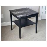 Updated Duncan Phyfe Side Table with Nero Portoro Marble Top