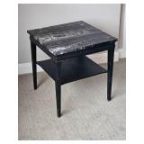 Updated Duncan Phyfe Side Table with Nero Portoro Marble Top