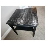 Updated Duncan Phyfe Side Table with Nero Portoro Marble Top