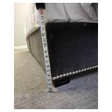 Black Velvet King Platform Bedframe Featuring Wingback with tufted details & Silver Tac