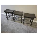 Grey Saddle Stools Set of Three