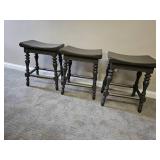 Grey Saddle Stools Set of Three