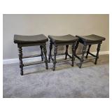 Grey Saddle Stools Set of Three