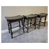 Grey Saddle Stools Set of Three
