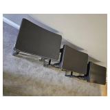 Grey Saddle Stools Set of Three