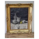 Antique Still Life Hung in Plaster Louis XV Guilt Frame Singed by Artist (East European Origin)
