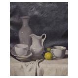 Antique Still Life Hung in Plaster Louis XV Guilt Frame Singed by Artist (East European Origin)