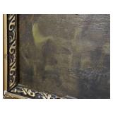 Antique Nude Back Profile of a Women Oil Painting Signed by Artist (East European origin) Note: Waffling of Board