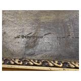 Antique Nude Back Profile of a Women Oil Painting Signed by Artist (East European origin) Note: Waffling of Board