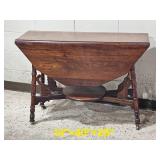 Spoon Carved Dropleaf Parlor Table