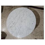 Chic Modern Marble Top Cocktail Table with Brushed Aluminum Base