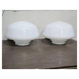 Large Set of Milk Glass School House Shades