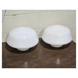 Large Set of Milk Glass School House Shades