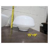 Large Set of Milk Glass School House Shades