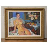 Gábor Miklóssy Original Oil on Canvas ~ Nude Woman Profile 