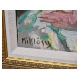 Gábor Miklóssy Original Oil on Canvas ~ Nude Woman Profile 