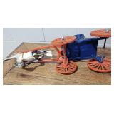 Vintage Iron Horse Drawn Cart Toys ~ Lot of 2