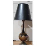 Vintage Tall Smoked Glass Genie Bottle Lamp