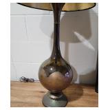 Vintage Tall Smoked Glass Genie Bottle Lamp