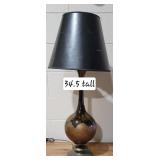 Vintage Tall Smoked Glass Genie Bottle Lamp