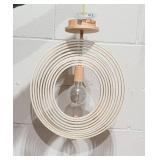 Modern Folding Wooden Sphere Hanging Light Fixture