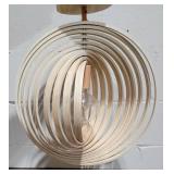Modern Folding Wooden Sphere Hanging Light Fixture