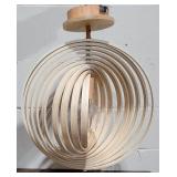 Modern Folding Wooden Sphere Hanging Light Fixture
