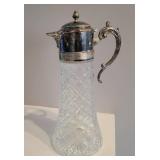 Tall Crystal Lidded Carafe Pitcher