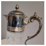 Tall Crystal Lidded Carafe Pitcher