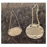 Sterling Silver Decanter Bottle Tags