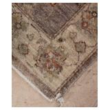 Muted Wool Area Rug ~ Taupe * Beige * Tangerine, 45 x 30