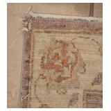 Muted Wool Area Rug ~ Taupe * Beige * Tangerine, 45 x 30