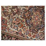 Sarouk Wool Area Rug ~ Black * Beige * Melon, 58 x 40