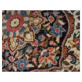 Sarouk Wool Area Rug ~ Black * Beige * Melon, 58 x 40