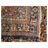 Sarouk Wool Area Rug ~ Black * Beige * Melon, 58 x 40