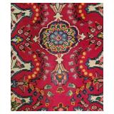 Persian Wool Area Rug ~ Berry Red * Cream, 57 x 39