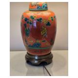 Stunning Chinese Handpainted Ginger Jar Table Lamp