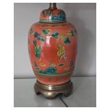 Stunning Chinese Handpainted Ginger Jar Table Lamp